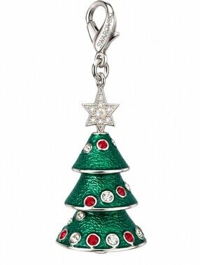 Vintage Rare Swarovski Green And Red With Multiple Stones And A Star Charm Xmas